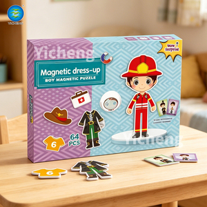 <span class=keywords><strong>Jeu</strong></span> de puzzle magnétique 2-en-1 pour enfants : <span class=keywords><strong>jeu</strong></span> éducatif avec tableau de dessin et ensemble d'autocollants magnétiques pour l'apprentissage précoce - Product Image 4