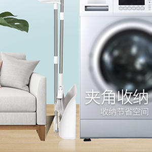 Ensemble balai et pelle pliables blancs avec manche en acier rotatif et pelle en plastique pour le nettoyage domestique et le rangement - Product Image 2