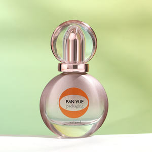 Flacon de fond de teint en verre dégradé rond unique de 30 ml, pompe à lotion or rose, emballage de sérum de luxe - Product Image 5