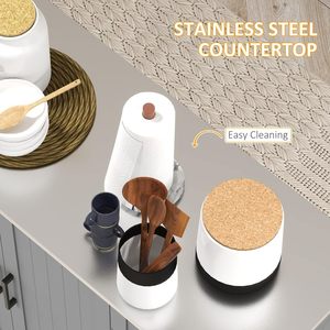 Cross-border movable <b>kitchen</b> island with wheels, simple and stylish design, large-capacity sideboard - Product Image 4