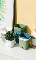 Un petit pot de fleurs en plastique de résine épaissie de chambre à coucher de bureau spécialement conçu pour les cactus et les plantes succulentes