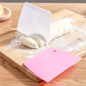 Plastic Baking Scraper White And Pink Trapezoidal Dough Cutter For Kitchen Pastry Tools - Product Image 1