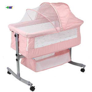 <span class=keywords><strong>Cuna</strong></span> de bebé multifuncional portátil Fácil montaje Corralitos de metal plegables Diseño moderno para dormitorio Comedor Hospital de plástico - Product Image 2