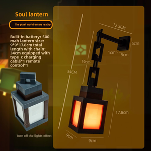 Lámpara de Noche LED Brillante para <span class=keywords><strong>Minecraft</strong></span>, Linterna Táctil Recargable del Juego, Adorno Ambiental para Dormitorio Infantil - Product Image 5