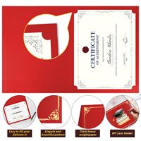 Vente en gros Graduation Award Papier Diplôme Couverture OEM Logo personnalisé Titulaire de certificats debout avec bordure en feuille d'or