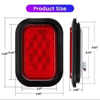 Nouvelle lampe carrée à 12 LED avec anneau en caoutchouc (feu arrière LED pour remorque, camion, véhicule de remorquage) – Ajustement universel, garantie 1 an, modèle