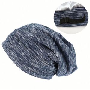 Nouveauté : Bonnets rayés ajustables pour hommes et femmes, couleur mélangée, avec doublure en satin - Product Image 5
