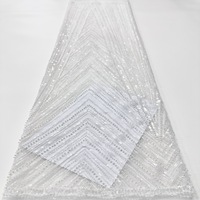 Rouge rayé perle Tube Sequin brodé maille tissu nouveau Style tissé Technique pour robes de mariée mode et sacs dentelle perles