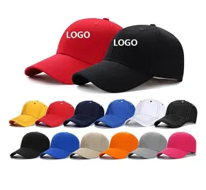Großhandel individuelles Logo Sportkappe Hut einfarbige Baseballkappen