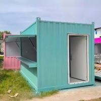 Boutique mobile 2025 de 20 pieds, conteneur pop-up de style mid-century moderne avec structure en acier, bar, café, magasin modulaire et mobile, et maison de type magasin de proximité