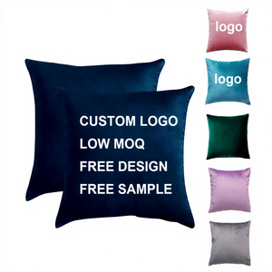 Housse de coussin carrée décorative en velours doux, impression par sublimation, logo personnalisé, 18x18 pouces, ensemble de housses de coussin décoratives - Product Image 1