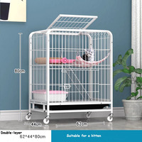 Grande cage pour chat d'intérieur, cage en métal robuste, maison pour chat spacieuse avec plateau amovible, idéale pour plusieurs chats