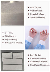 Bata de aislamiento del fabricante, puños de punto acanalados, bata de laboratorio de poliéster, azul, desechable, de poliéster, solo cuello de punto - Product Image 5