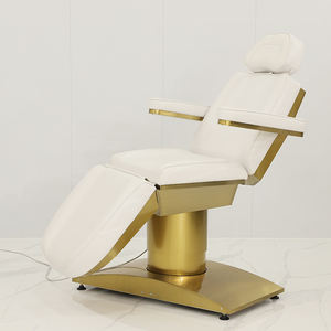 Luxe Schoonheidssalon Gebruiken Wit Goud Pu Lederen Kussen Multifunctioneel Elektrische Massagestoel Gezichtsmassagebed - Product Image 3