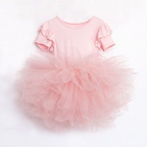 Primavera fly manica carino principessa rosa abiti da festa di compleanno per la ragazza - Product Image 1
