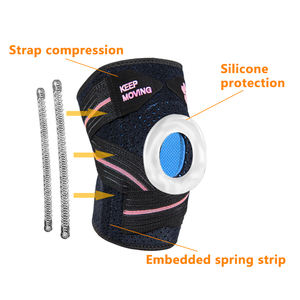 SHIWEI-907 # Druk Knie Bandjes Ondersteuning Absorberende Doek <span class=keywords><strong>Knee</strong></span> Pad <span class=keywords><strong>Brace</strong></span> Met Ondersteuning Bar - Product Image 2