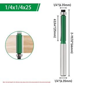 1/4 in Shank Straight Trimming Grooving Chamfering Set Collet Nut Tipped 25mm Blade Length for <b>Woodworking</b> 6 6-piece 1/4-inch St - Product Image 3