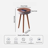 Table de chevet intelligente minimaliste moderne avec station de charge sans fil et interface USB, table basse avec station de charge