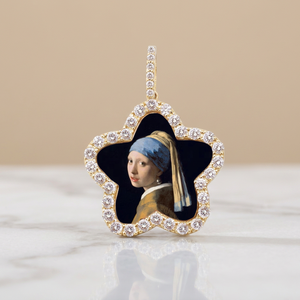 Colgante de Diamante Cultivado en Laboratorio con Foto, Collar Personalizado con Imagen de Estrella o Flor, Joyería Fina, Regalo de Lujo Único - Product Image 2