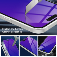 Protection d'écran en verre trempé mat anti-espion pour téléphone portable 15 16 17 AAA, coloré, anti-lumière bleue, HD, ultra-fin