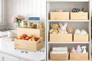 Wholesale 4 Pack Nesting Unfinished Pine Modern Design <b>Storage</b> Crates OEM ODM Custom Logo Stackable <b>Boxes</b> Handles <b>Kitchen</b> Pantry - Product Image 2