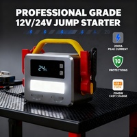 Chargeur de batterie LiFePO4 3000A pour conditions extrêmes, démarreur de secours robuste, booster de démarrage de voiture 12V/24V pour véhicules et semi-remorques