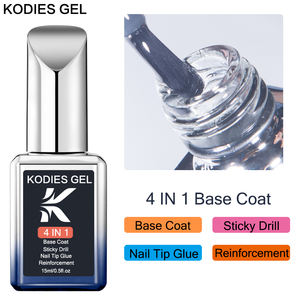 KODIES GEL Esmalte de Gel UV al por mayor Capa Base de alto brillo 4 en 1 sin limpiar la punta de las <span class=keywords><strong>uñas</strong></span> Pegamento <span class=keywords><strong>Uñas</strong></span> Adhesivas NO amarillas - Product Image 3