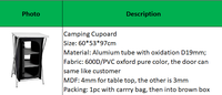 Armoire de camping pliable compacte à 3 étagères, facile à installer en extérieur, pour barbecue, pique-nique, jardin