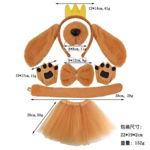 M413 ikat kepala dua dimensi Halloween ikat rambut hewan dengan tulang di telinga Logo kustom ikat kepala kain anjing - Product Image 4