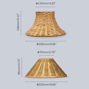 Personalizzabile naturale fatto a mano in Rattan tessuto tavolo <span class=keywords><strong>E14</strong></span> in bambù <span class=keywords><strong>paralume</strong></span> regolabile per banchetti di nozze ristoranti decorazioni per la casa - Product Image 6