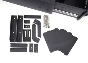 Armoire à outils minimaliste en métal noir avec poignée à poussoir, boîte de rangement verrouillable pour atelier et garage - Product Image 5