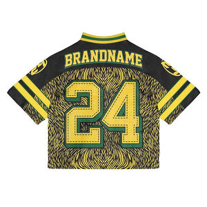 OEM Manufacture Custom Printed Boxy American <b>Football</b> Soccer Jersey for Women Plus Size Short Crop Tshirts Sublimated Design - Product Image 4
