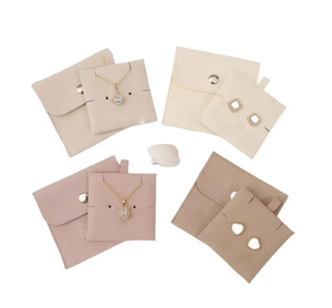Customized MicrofiberJewelry Gift Bag Packaging Organizer Snap Button Jewelry Pouch for Rings <b>Bracelet</b> Necklace Earring - Product Image 6