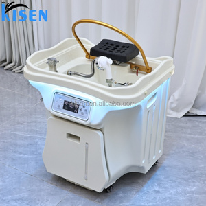 Tiada Paip Hitam Putih Kisen Salun Mangkuk Syampu Mudah Alih Elektrik Sinki Besen Basuh Tangan Dengan Haba <span class=keywords><strong>dan</strong></span> Roda Tangki Air - Product Image 6