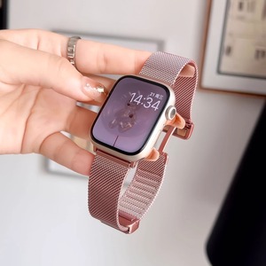 สายนาฬิกาแบบ <span class=keywords><strong>Milanese</strong></span> LOOP สำหรับ iWatch 8 <span class=keywords><strong>7</strong></span> 6 5 4 SE ทำจากเหล็กสแตนเลสสตีลสายนาฬิกาสำหรับ <span class=keywords><strong>Apple</strong></span> <span class=keywords><strong>Watch</strong></span> 44มม. 40มม. 45มม. - Product Image 2