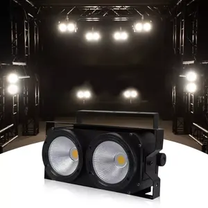 Lixa de dois olhos grandes 2x100w, branco quente, led cob par de luz de audiência 200w dmx pro, iluminação para palco, dj, disco