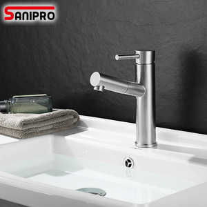 SANIPRO nouveau <span class=keywords><strong>lavabo</strong></span> de bain en acier inoxydable sus304 évier à main externe douche de luxe en laiton robinet de <span class=keywords><strong>lavabo</strong></span> extractible - Product Image 6