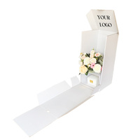 Boîte de bouquet de fleurs blanches personnalisée grande plante en pot emballage de bouquets de fleurs boîte d'expédition avec logo