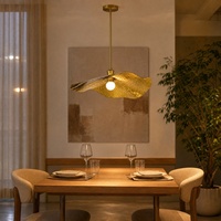 Suspension LED moderne en métal doré pour salle à manger chinoise, hauteur réglable, garantie 2 ans, pour restaurants de taille moyenne