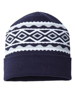 Wholesale High Quality Custom Winter <b>Warm</b> Digital Printing Knitted Beanie <b>Hat</b> with High Cuff for Unisex Adults - Product Image 3