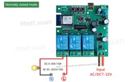 Module de commande à distance intelligent Tuya WiFi 3 canaux RF433 7-32V 85-265V pour domotique, module de motorisation de porte de garage et de rideau