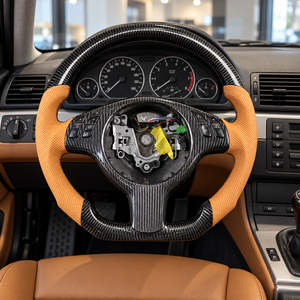 Volant sport en fibre de carbone 3 branches 40 mm pour E46 M3 Touring Intérieur Coupé 320i/325i/328i/330i 1999-2005 - Product Image 2