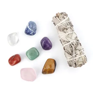 Atacado de pets com 7 chakras pedras 7 cores diferentes de cristal para fengshui