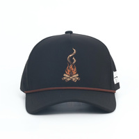 Casquette en nylon imperméable à visière incurvée avec logo brodé personnalisé et corde