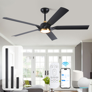 พัดลมเพดานดีไซน์ประหยัดพลังงาน เงียบสงบ พร้อมมอเตอร์ไฟฟ้ากระแสตรง ควบคุมผ่านแอป <span class=keywords><strong>Alexa</strong></span> และ Tuya สำหรับห้องนั่งเล่น ห้องนอน หรือสำนักงาน สไตล์อินดัสเทรียลเรโทร - Product Image 1