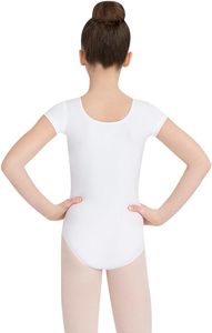 Justaucorps de ballet pour fillettes, justaucorps de danse avec jupe, tenue de ballerine de gymnastique, robe classique à manches courtes - Product Image 5