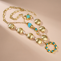 Collier de perles de turquoise bleue naturelle et de perles d'eau douce pour femmes bijoux à breloques en cuivre pour mariages et fêtes
