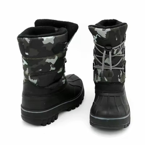 YLK405 Stivali Invernali per Bambini Impermeabili in Nylon Termico a Metà Polpaccio con Motivo Mimetico per Ragazzi - Product Image 4