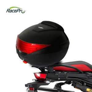 RACEPRO Large Capacity 29L Plastic Scooter Trunk Motorcycle Top Hard Helmet Storage Luggage Case Tail Box With Reflective Light