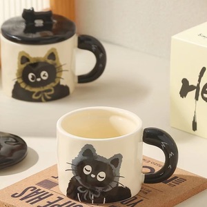 Taza de Gato Creativa con Tapa, Linda Taza de Café de Cerámica, Taza de Oficina, Regalo para el Día de San Valentín - Product Image 3